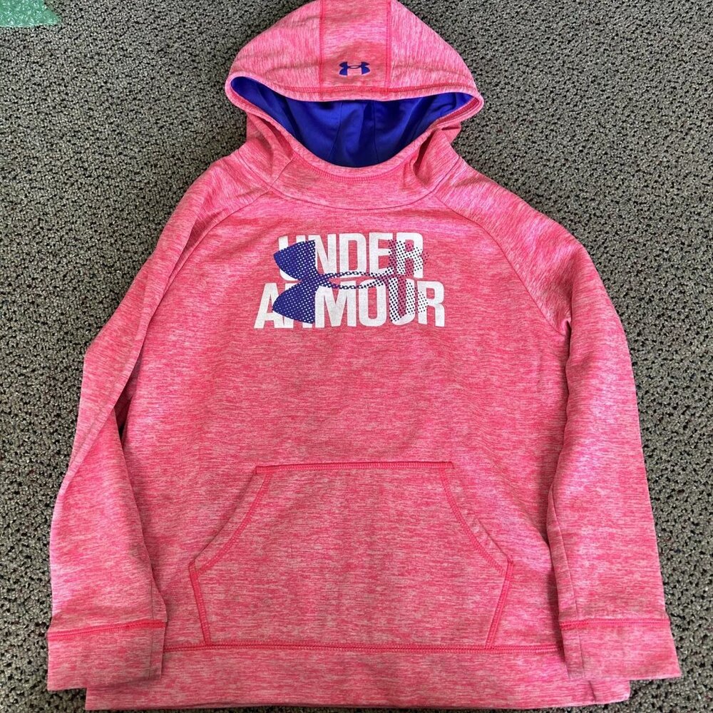 Under Armour Cold gear Purple and Pink Pullover Hoodie Youth Large